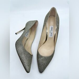 Jimmy Choo Gold Glitter Romy 100mm pumps EU41